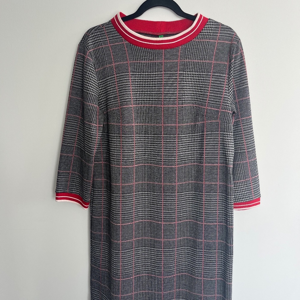 Houndstooth straight fit dress